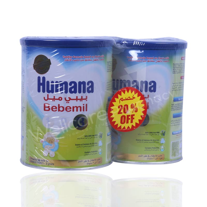 Buy Humana 3 Bebemil 400G 2 Pieces Offer in Qatar Orders delivered quickly  - Wellcare Pharmacy