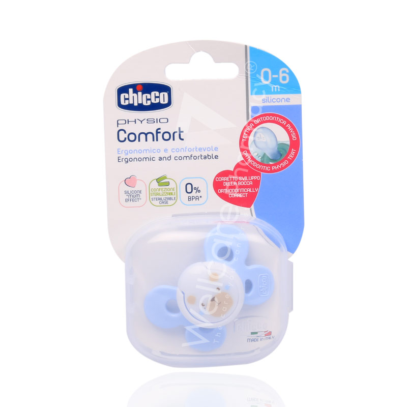 Buy Chicco Baby Soft Silicone Soother - Blue, 0-6m Online at Best